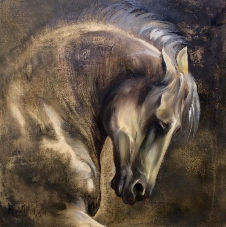 Andalusian Grey Oil on Panel 20 x 20 inches Original