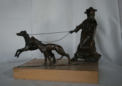 Bronze Statue Walking Lurchers